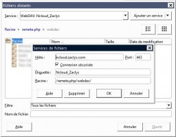 Paramètres pour Fichier Distant sur LibreOffice avec NextCloud de Zaclys