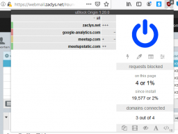 uBlock Origin Zaclys Webmail