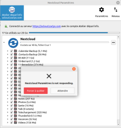 NextCloud ne répond plus sur la tour (idem sur portable)