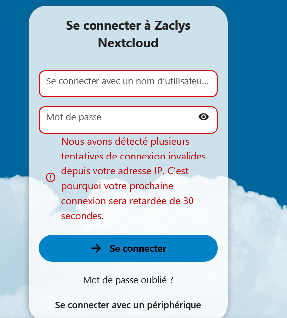 Tentatives invalides