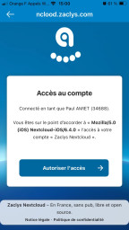 Écran Accès au compte