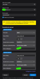 Capture d'écran de la configuration