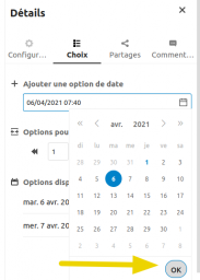 Capture sondage date avec validation fonctionnelle